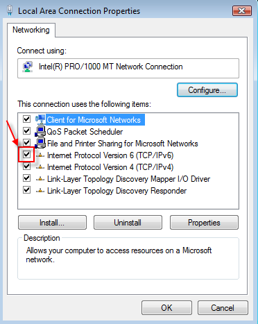 ipv6-disable Vista Network Slow