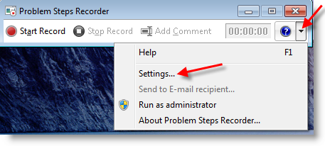 Problem Steps Recorder Windows 7