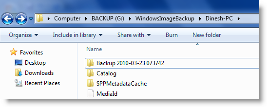 backedup_data Windows 7 system image backup