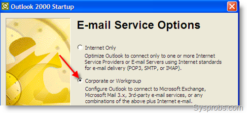connect Outlook 2000 Exchange 2007