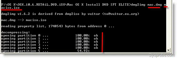 Convert Mac dmg to iso in Windows