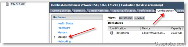 connect Windows 7 Share to VMware ESXi