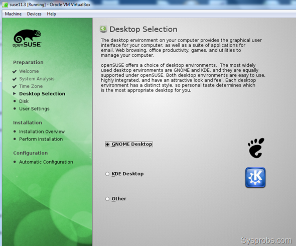 desktop selection