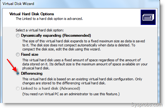 differencing disk virtual pc