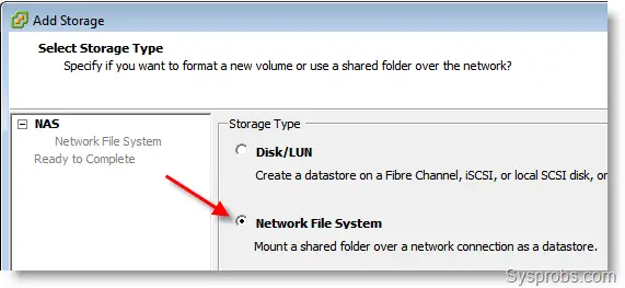 connect Windows 7 Share to VMware ESXi