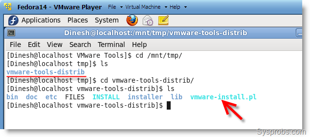 VMware Tools on Fedora 14