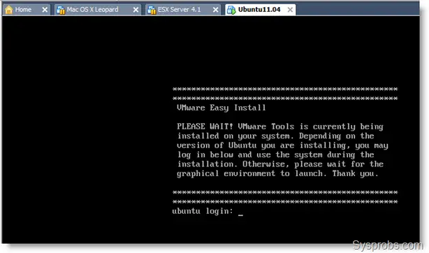 easy_install_vmware_tools_ubuntu11.04. You do not need to type any login or 