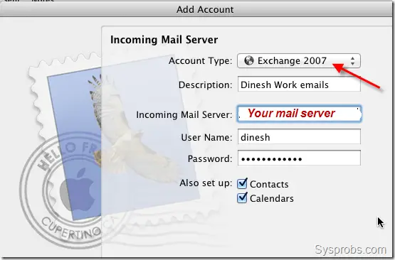 Connect Exchange 2007 in Lion Mail Client