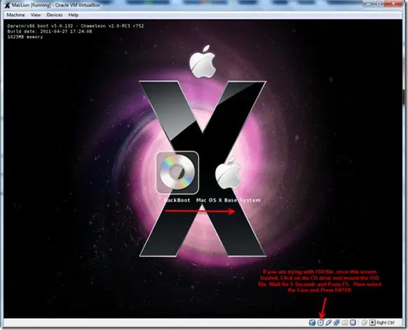 lion boot loader for virtualbox