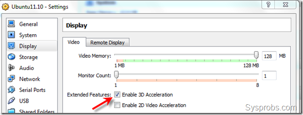 display settings