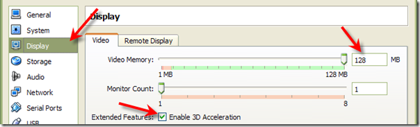 display settings
