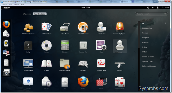working gnome shell applications