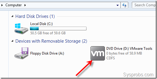 mounted vmware tools