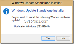 request to install