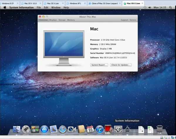 виртуальная память macbook os x lion