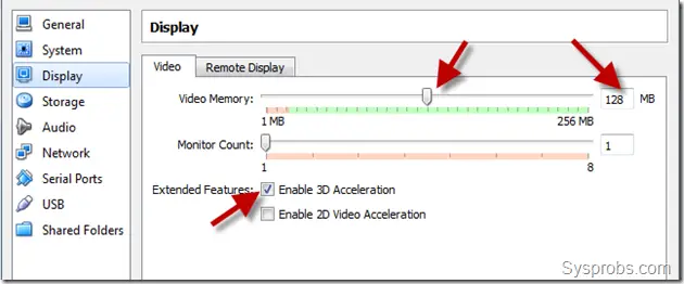 default display settings