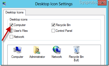 Show My Computer Icon on Windows 2012
