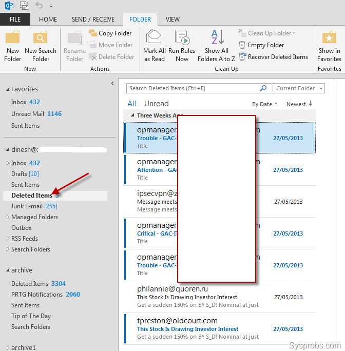 How To Recover Deleted Items In Outlook 2013 Even After Emptied Deleted