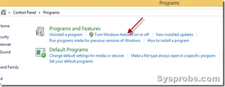 turn on windows features