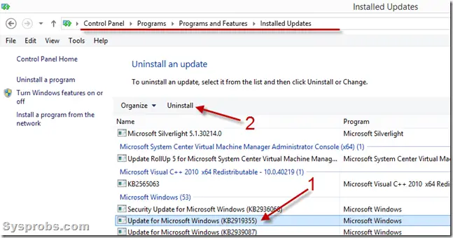 uninstall Windows 8.1 update