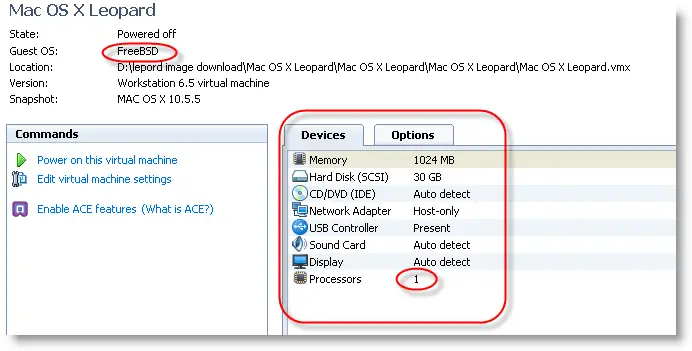 VM configuration