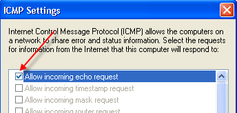 Allow incoming echo request