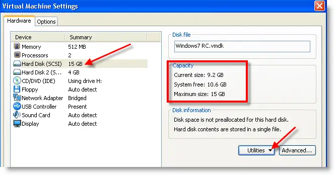 HDD settings