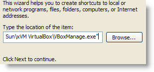 Desktop Shortcut for Virtual Machine VirtualBox