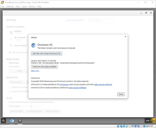Working Chrome OS In VirtualBox