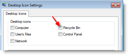 Missing Recycle Bin Windows 7