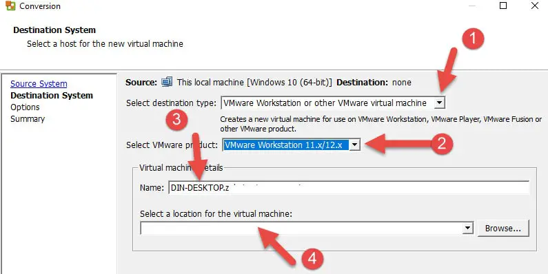 Destination Of Virtual Machine