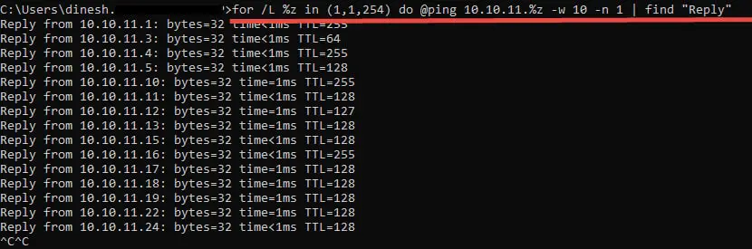 Ping Multiple IPs - The command