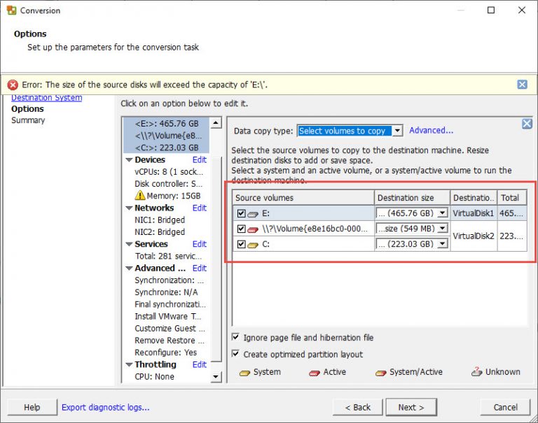VMware Physical to Virtual Machine by VMware vCenter Converter