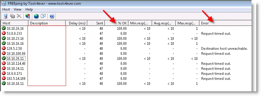 Freeping for different IP series