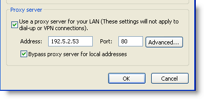 Internet Access via Proxy Server