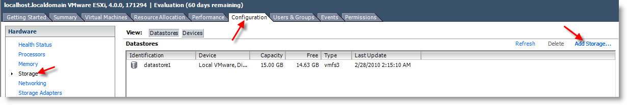 add storage to vSphere