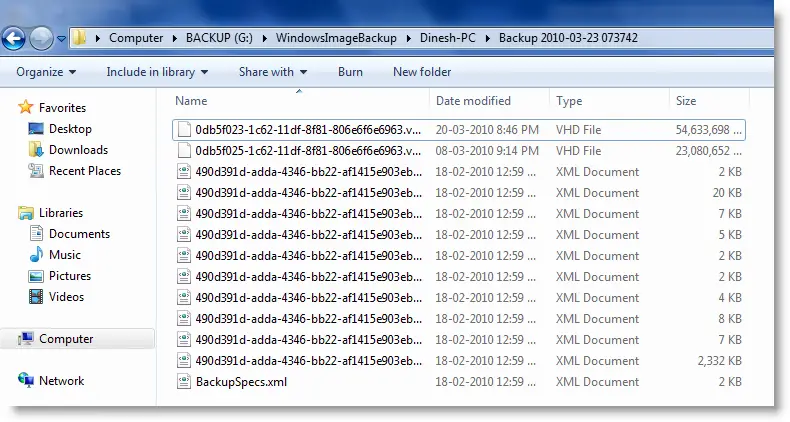 Restore Files Folders Windows 7 System Image Backup