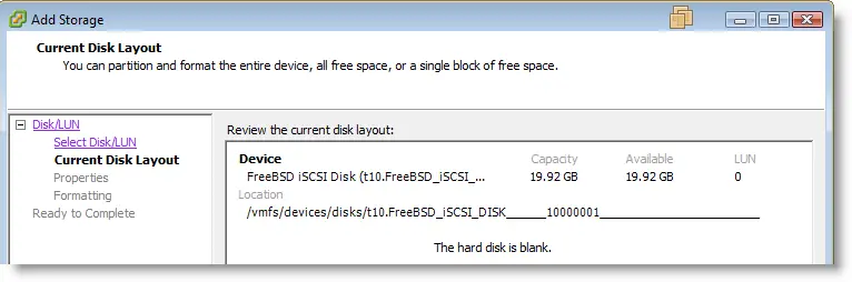 current disk state