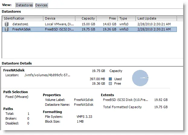 Connect FreeNAS iSCSI disks to VMware vSphere