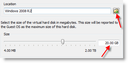Hard disk size