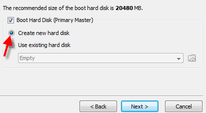 Create new disk