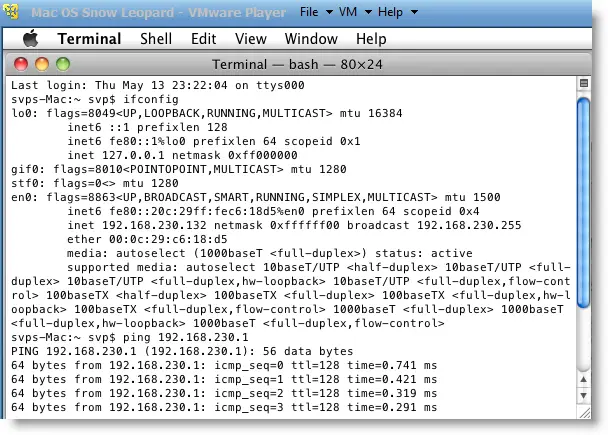 Network ping test