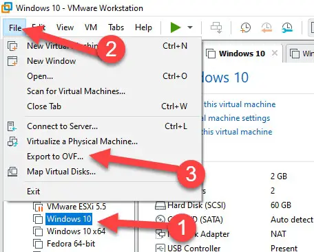 Select And Export as OVF