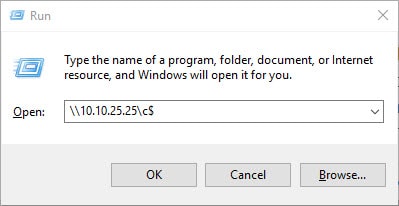 Accessing Admin Share Windows 10