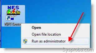 Run as Admin - NFS Server