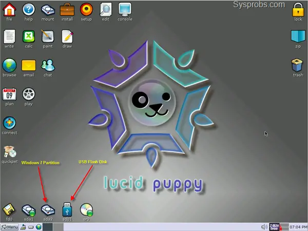 Use Puppy Linux to recover Windows OS Files