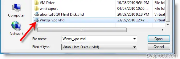 Attach the VHD file