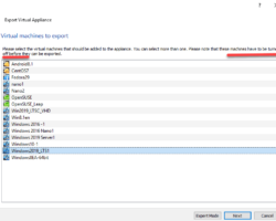Export VB Appliance