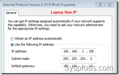 laptop host ip