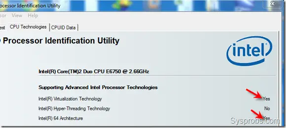 VT-x enabled Intel utility
